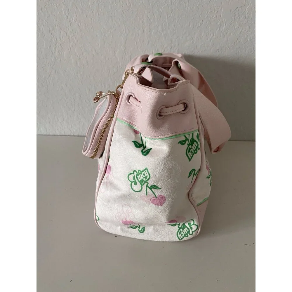 Juicy Couture Retro Juicy Cherry‎ Gelato Daydreamer Tote Bag Cream Pink NEW